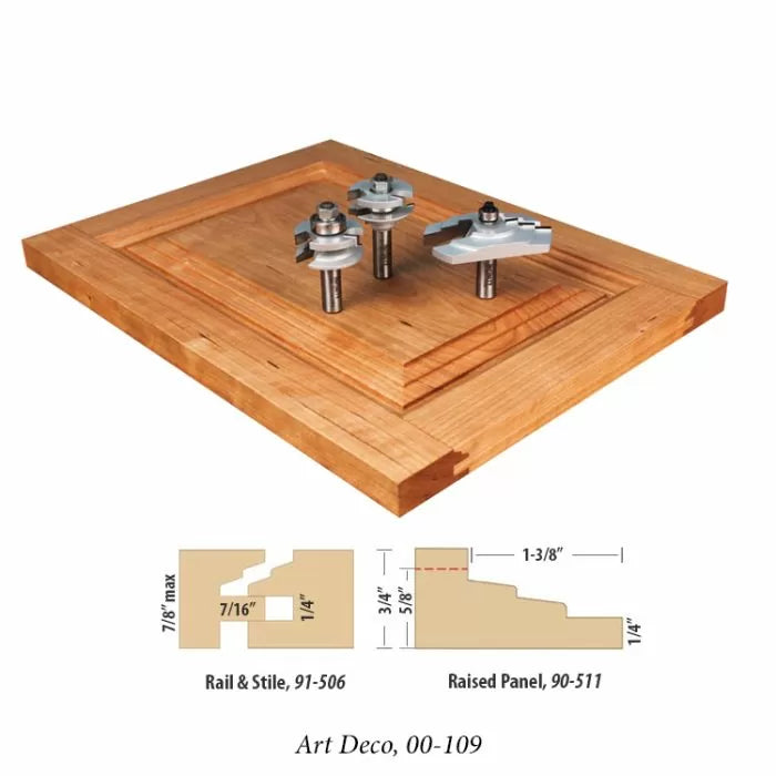 Infinity Tools 1/2" Shank 3-Pc. Cabinet Door Router Bit Sets