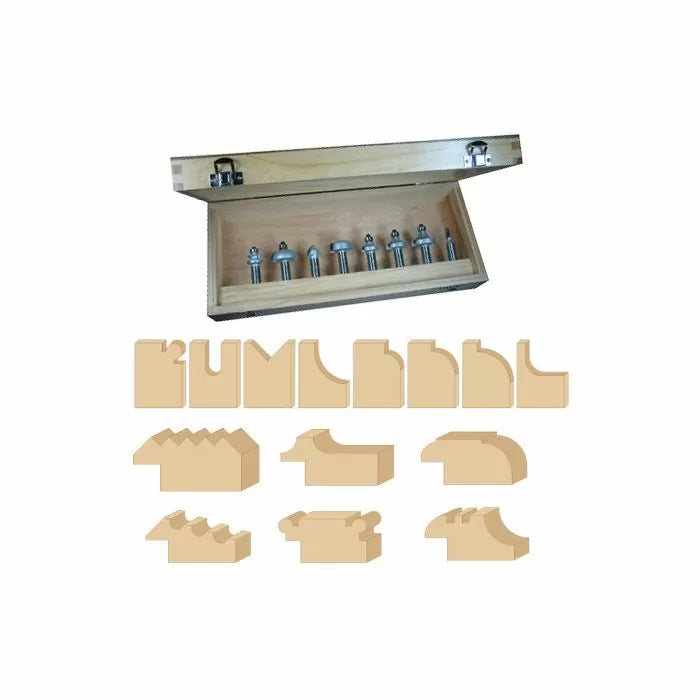 Infinity Tools 8-Pc. Prof. Picture Frame Router Bit Set