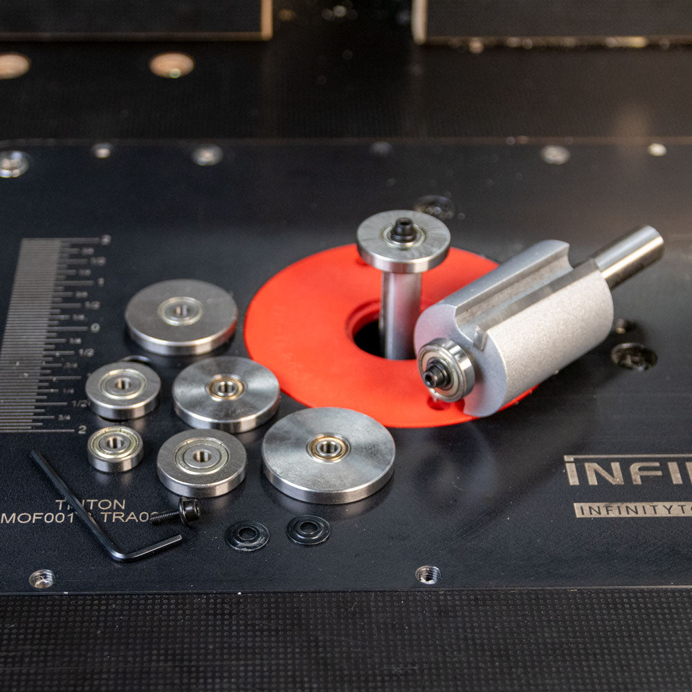 Juego de brocas para enrutador con patrón de cojinetes múltiples y vástago de 1/2" de Infinity Tools