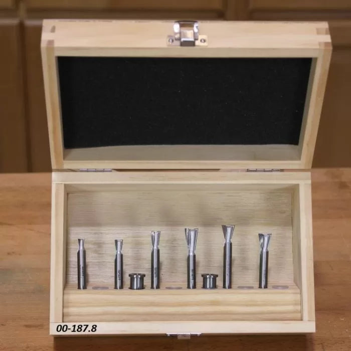 8-Pc. Essential Dovetail Bit Set for Leigh D4R Jig