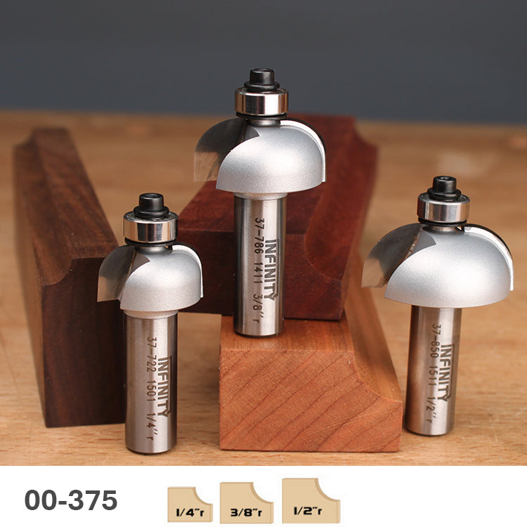 Infinity Tools 1/2" Shank 3-Pc. Cove Router Bit Set