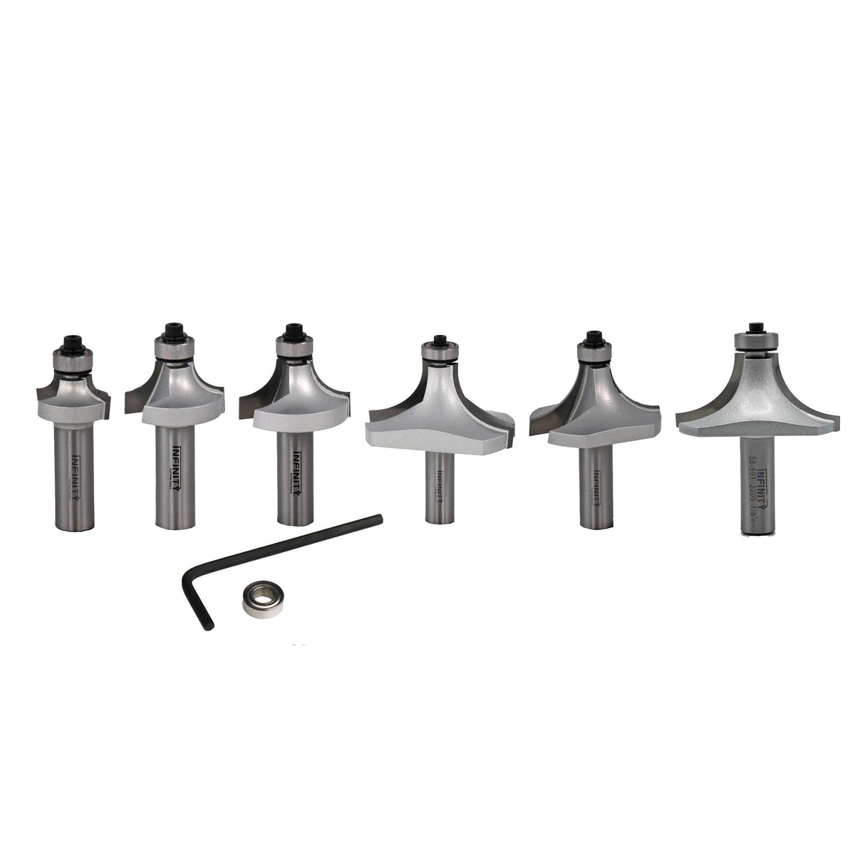 Infinity Tools 1/2" Shank 6-Pc. Roundover & Beading Router Bit Set