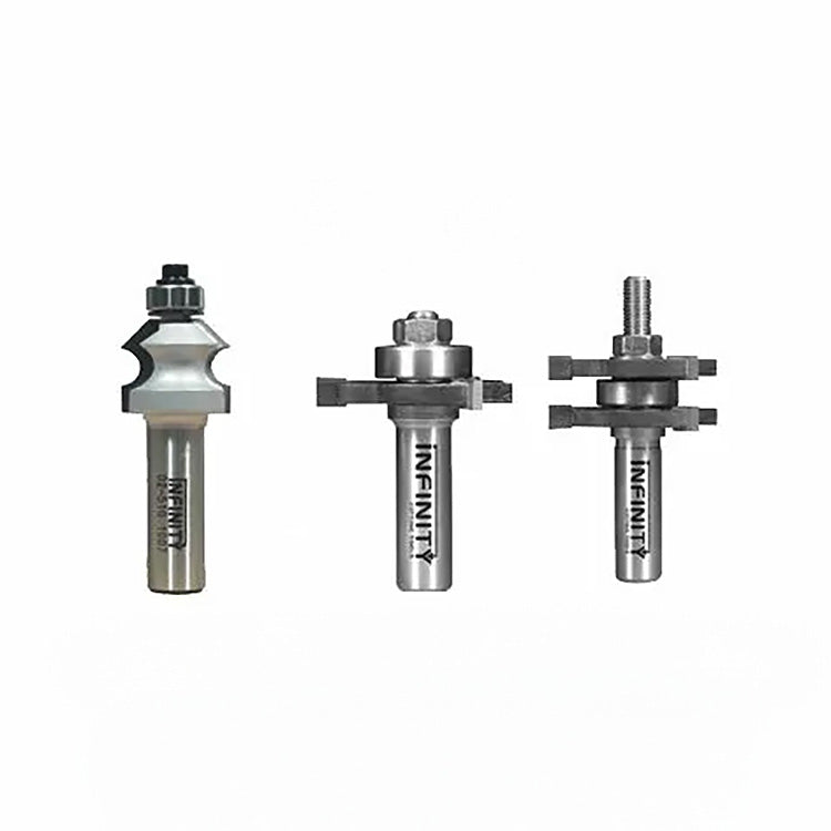 Juego de brocas para rebajadora de paneles y revestimientos con vástago de 1/2" de Infinity Tools