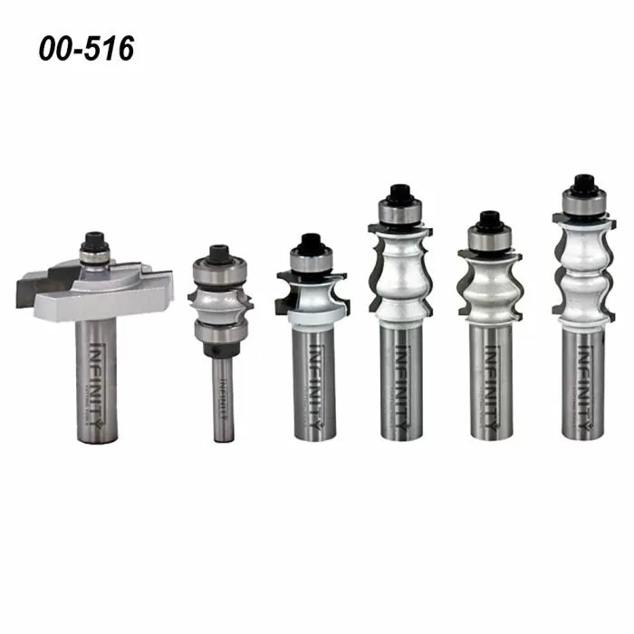 Infinity Tools 1/2" shank 6-Pc. Master Frame Making Router Bit Set