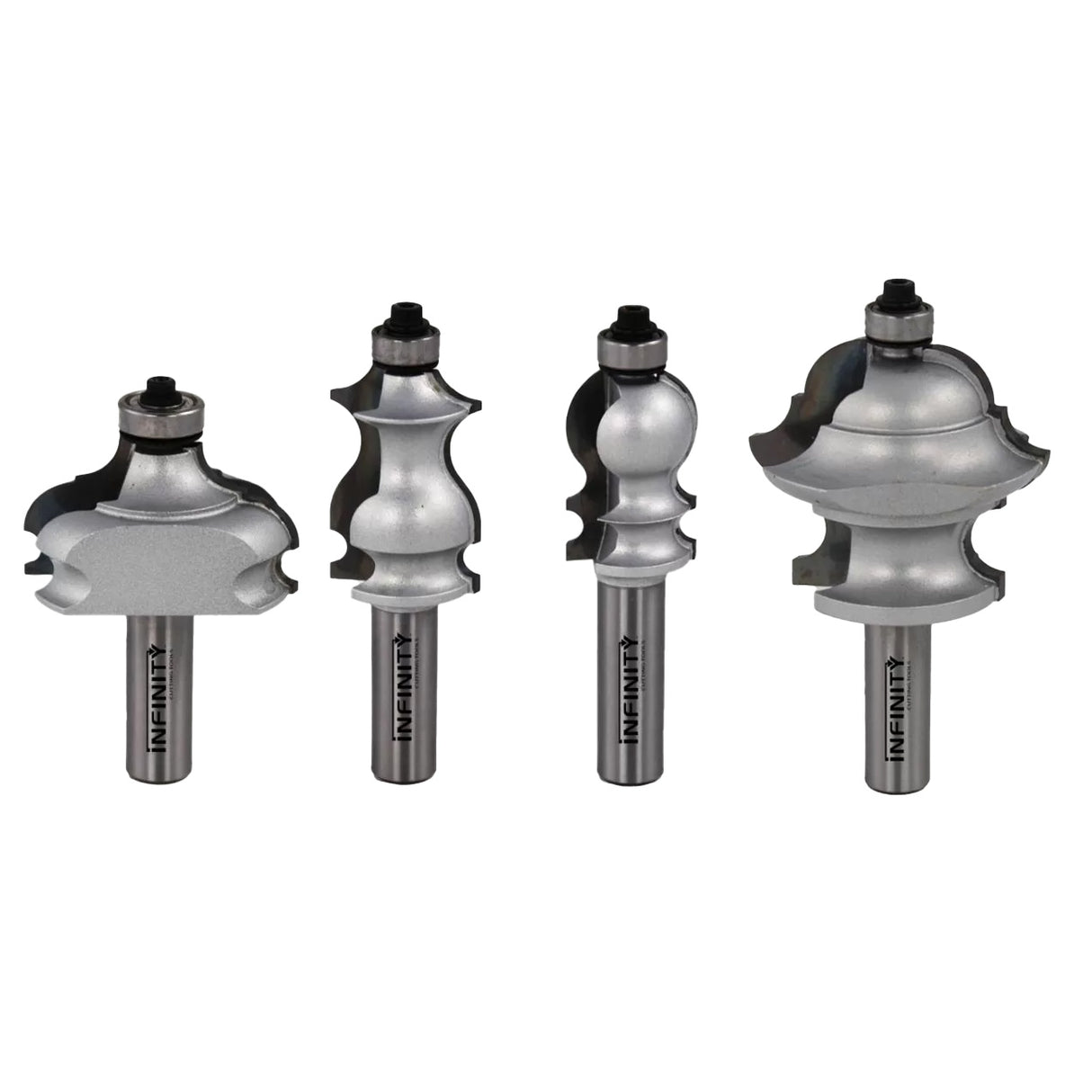 Infinity Tools 1/2" Shank 4-Pc. Multi-Profile Router Bit Set