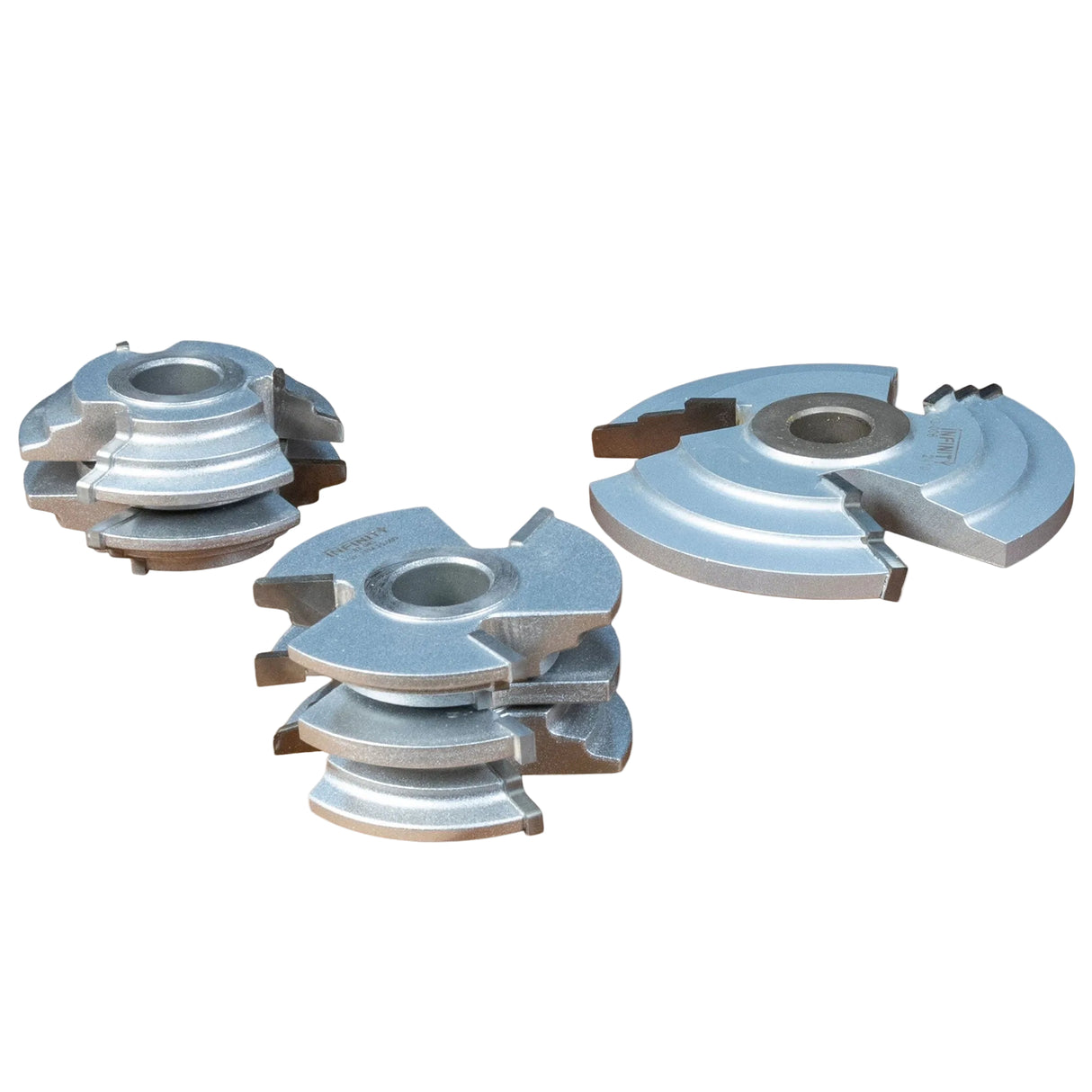 Juegos de cortadores para perfilar rieles y montantes para interiores y exteriores de Infinity Tools, orificio de 3/4"