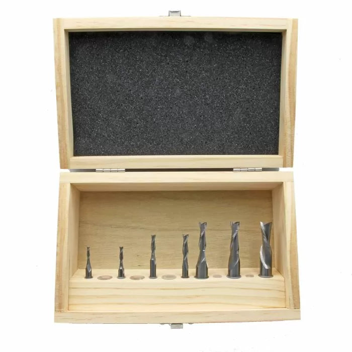 Infinity Tools 7-Pc. Solid Carbide Spiral Router Bit Set