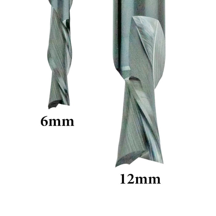 Juegos de brocas espirales de corte descendente de Infinity Tools para cortes de ranura en madera contrachapada