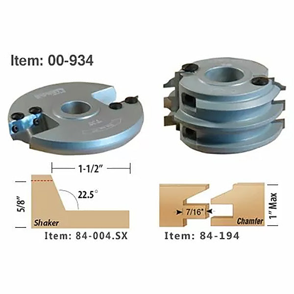 Infinity Tools 2-Pc. Kitchen Door Shaper Cutter Sets, 1-1/4" Bore