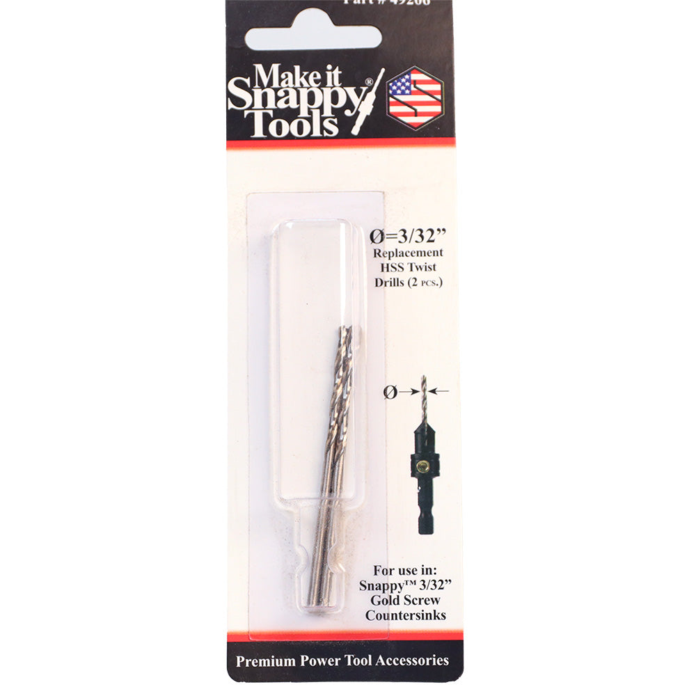Make it Snappy Tools Replacement Drill For Straight Countersinks, 2 pcs.