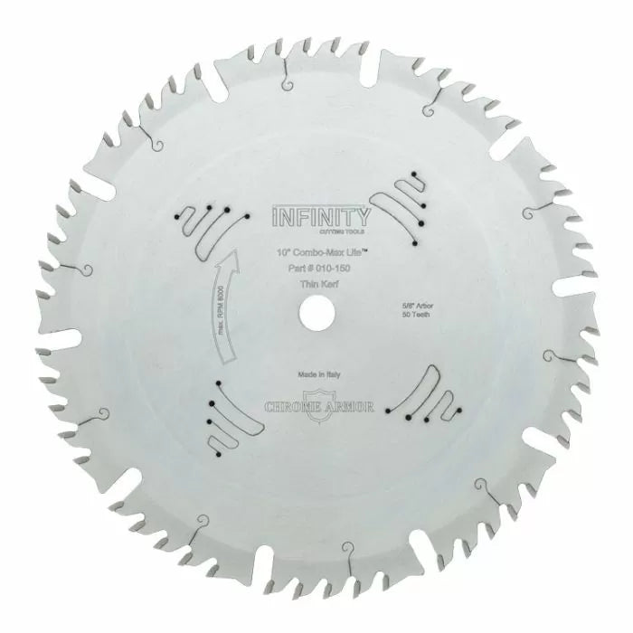 10" x 50 Tooth Thin Kerf Combination Table Saw Blade