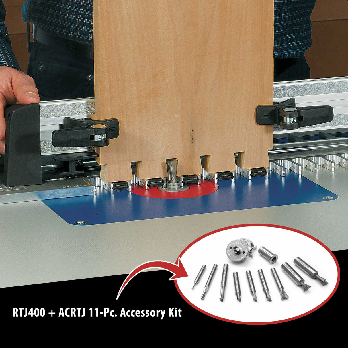 Leigh RTJ400 Router Table Dovetail Jig and 11-Pc. Accessory Kit Package