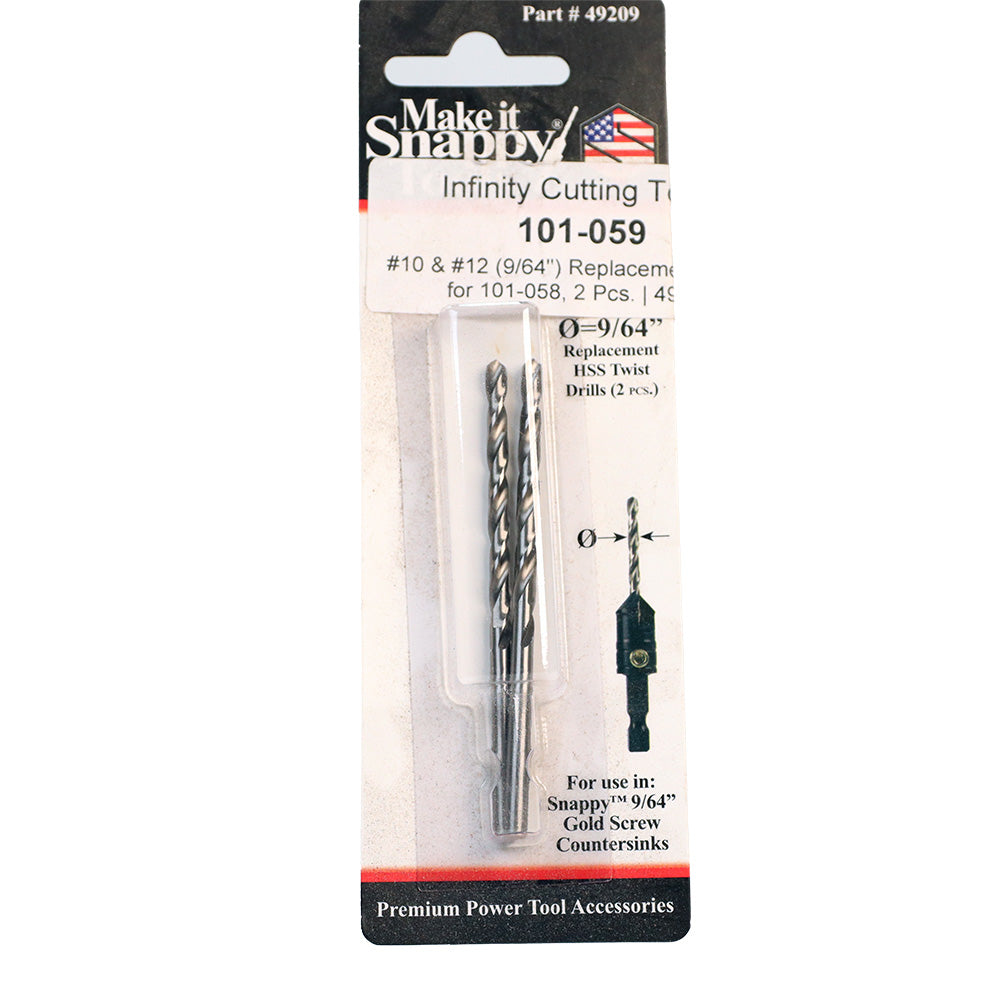 Make it Snappy Tools Replacement Drill For Straight Countersinks, 2 pcs.