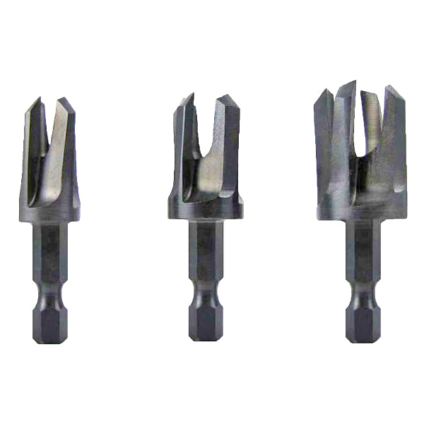 Snappy 3-Piece Tapered Plug Cutter Set - 1/4", 3/8" and 1/2" Sizes
