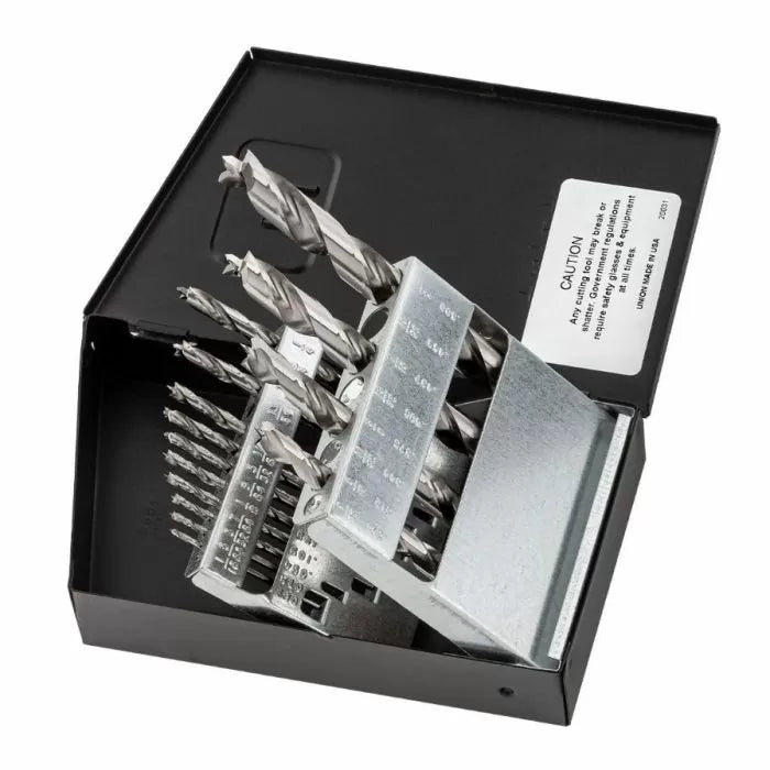 Viking Burrout™ Super Premium 14-Piece Imperial Brad Point Drill Bit Set