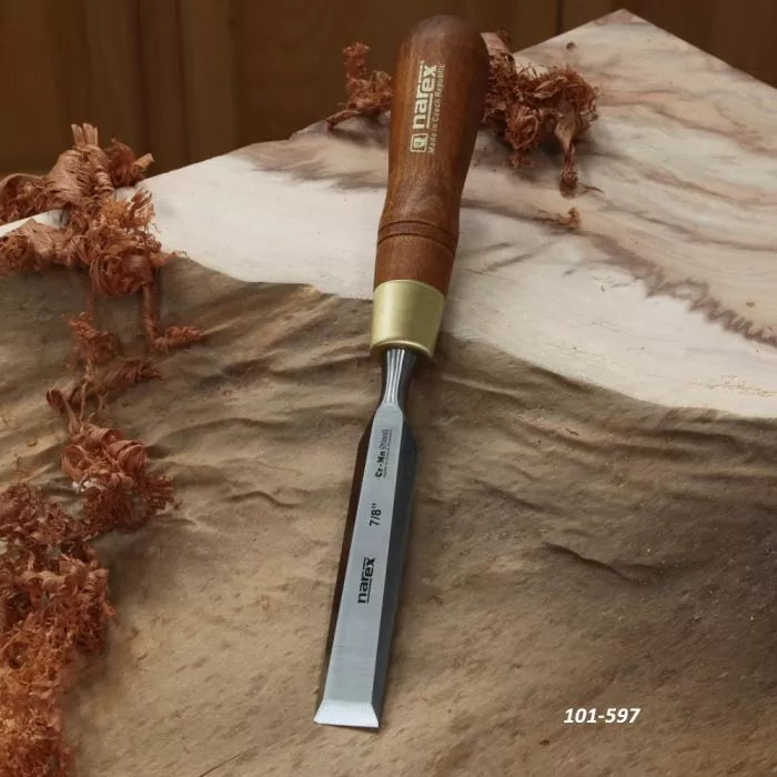 Cinceles de banco Narex Wood Line Plus, tamaños imperiales reales