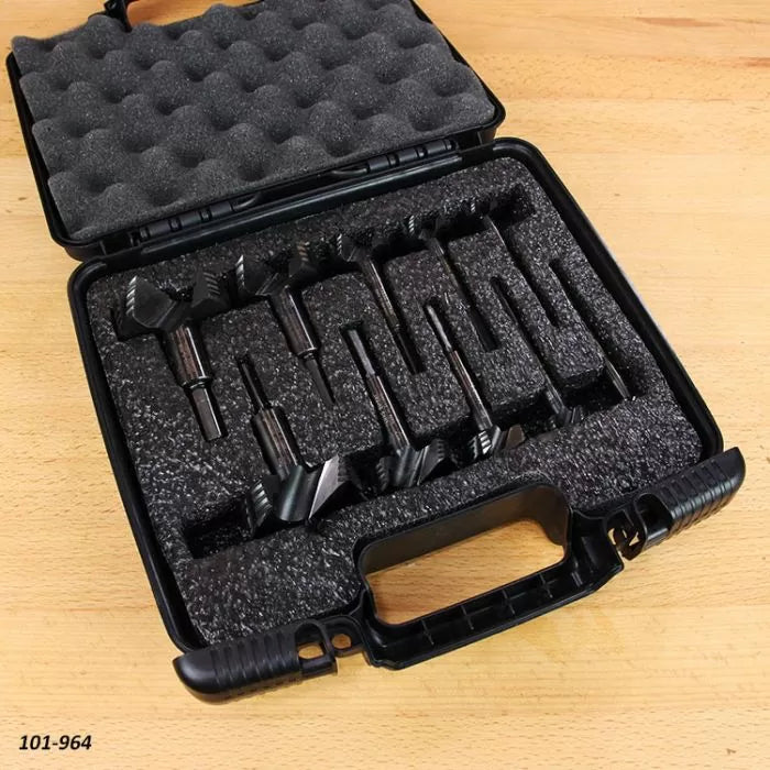 Famag 10-Pc. Bormax HSS Forstner Bit Set w/ Custom Case, 1/16" Sizes
