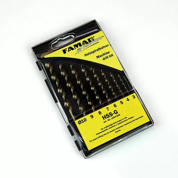 Famag 8-Pc. Brad Point Drill Bit Set, Metric