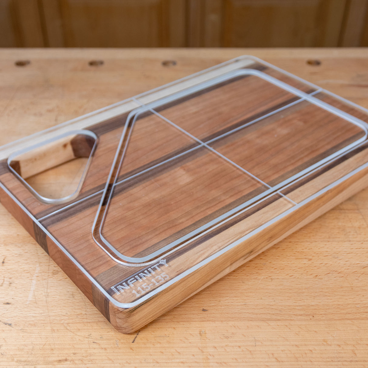 Infinity Tools Rectangular Cutting Board Template with Triangle Handle