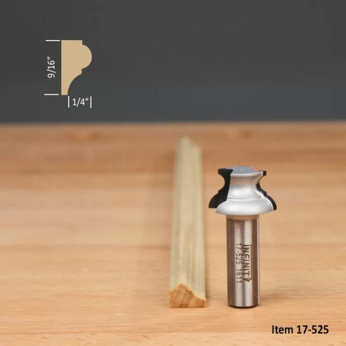 Broca enrutadora del siglo XVII con vástago de 1/2" de Infinity Tools, moldura pequeña