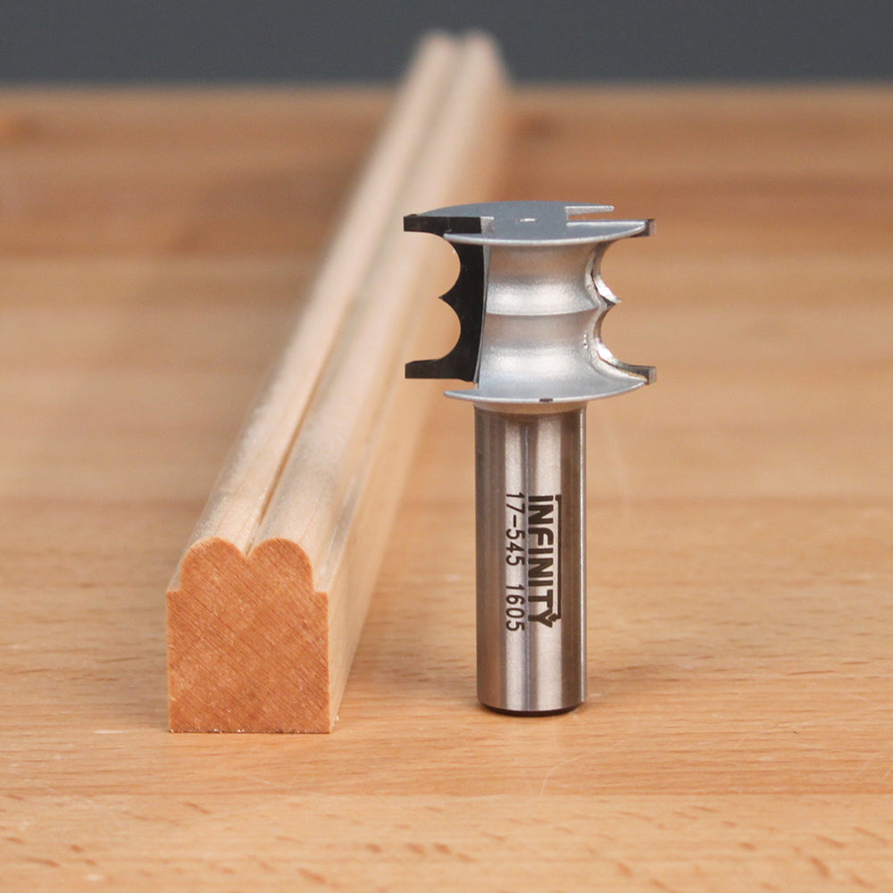 Infinity Tools 1/2" Shank 17th-Century Router Bit, Double D