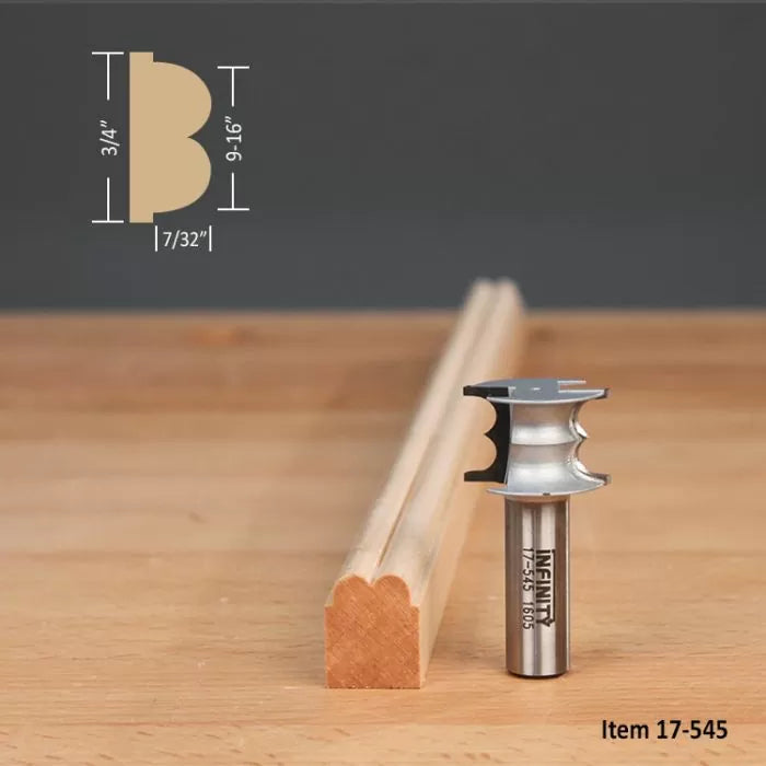 Infinity Tools 1/2" Shank 17th-Century Router Bit, Double D