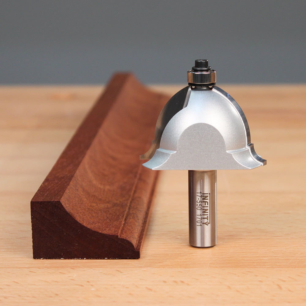 Broca para enrutador del siglo XVII con vástago de 1/2" de Infinity Tools, moldura de base