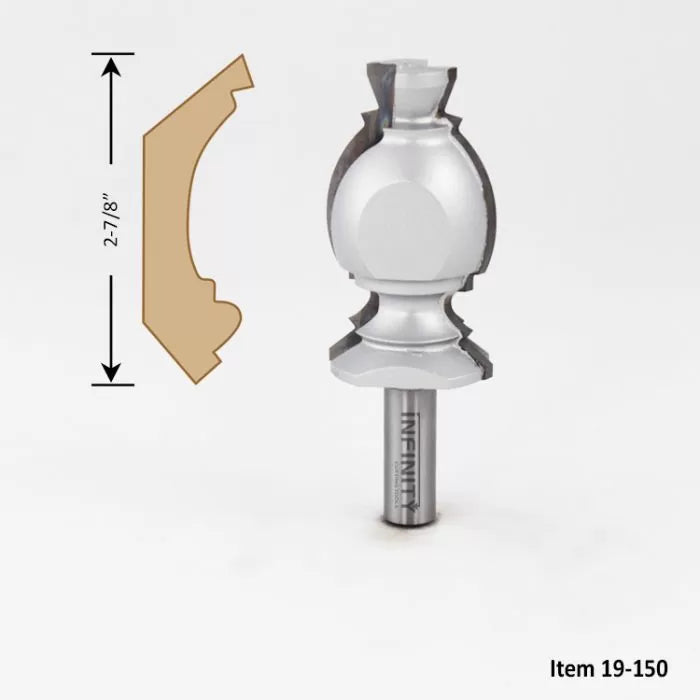 Broca para enrutador de estilo colonial con vástago de 1/2" de Infinity Tools, moldura de corona