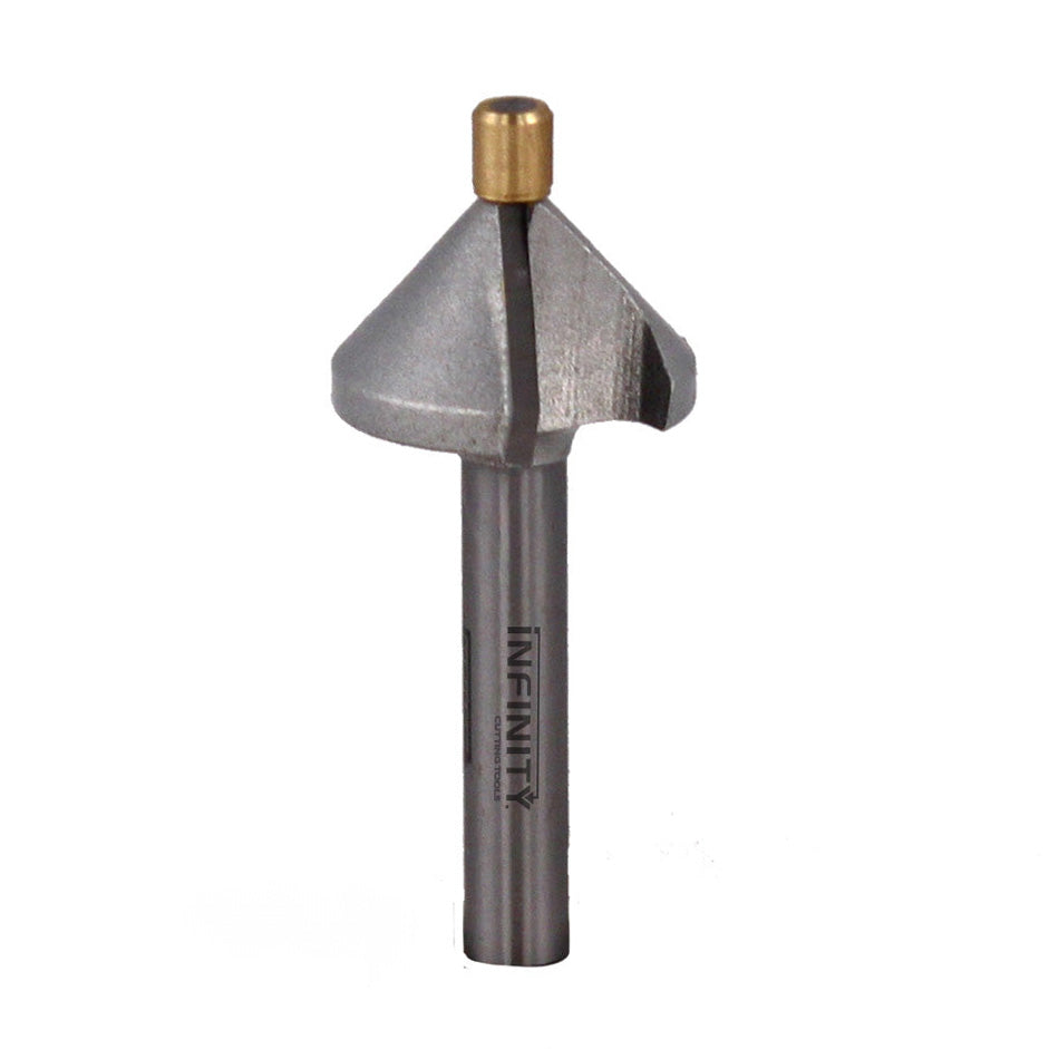 Infinity Tools 1/4" Shank Brass Guided Chamfer Router Bits