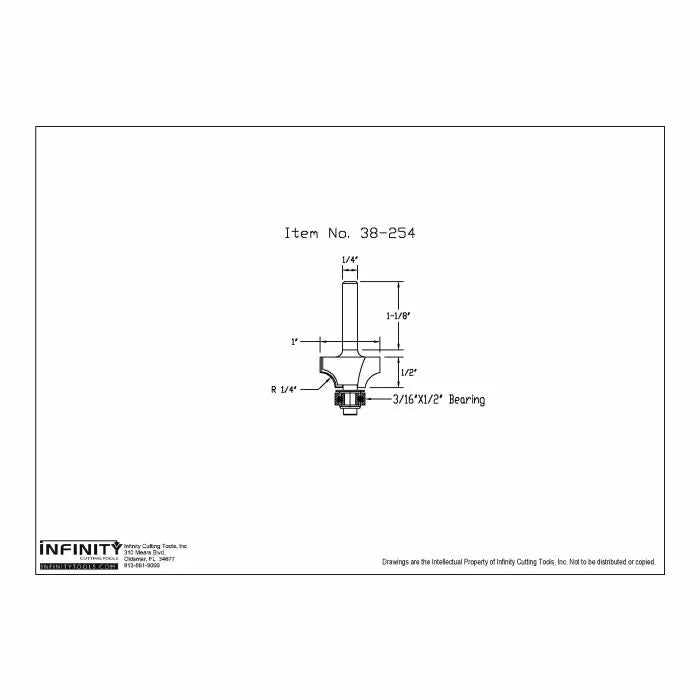 Infinity Tools 1/4" Shank Roundover & Beading Router Bits