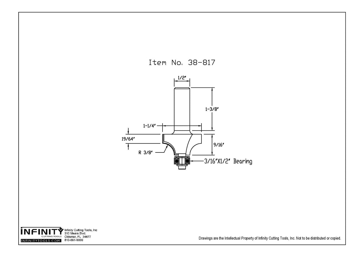 Infinity Tools 8-Pc. Prof. Picture Frame Router Bit Set