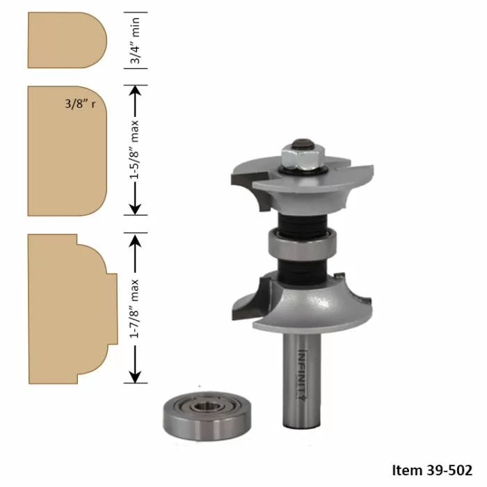 Infinity Tools 1/2" Shank Adjustable Double Roundover Router Bits