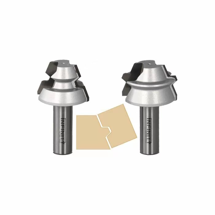 22.5° Lock Miter Router Bit Set w/ Setup Block