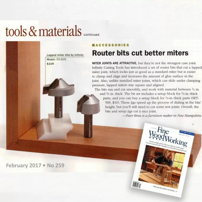 Lapped Miter Joint Router Bits