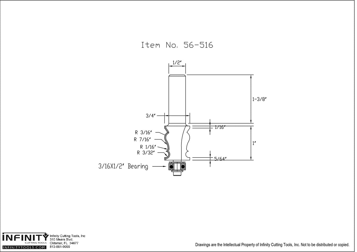 Infinity Tools 1/2" Shank Picture & Frame Making Router Bits