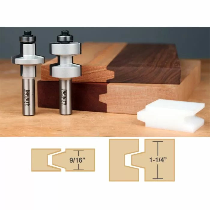 Infinity Tools Setup Block For 61-508, Bevel Glue Joint Router Bit Set
