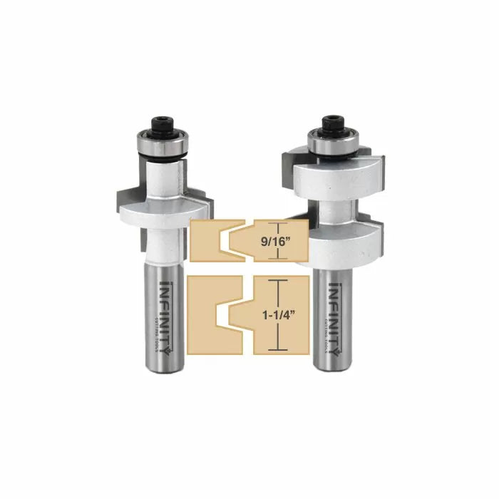 Infinity Tools 1/2" Shank Bevel Glue Joint Router Bit Set