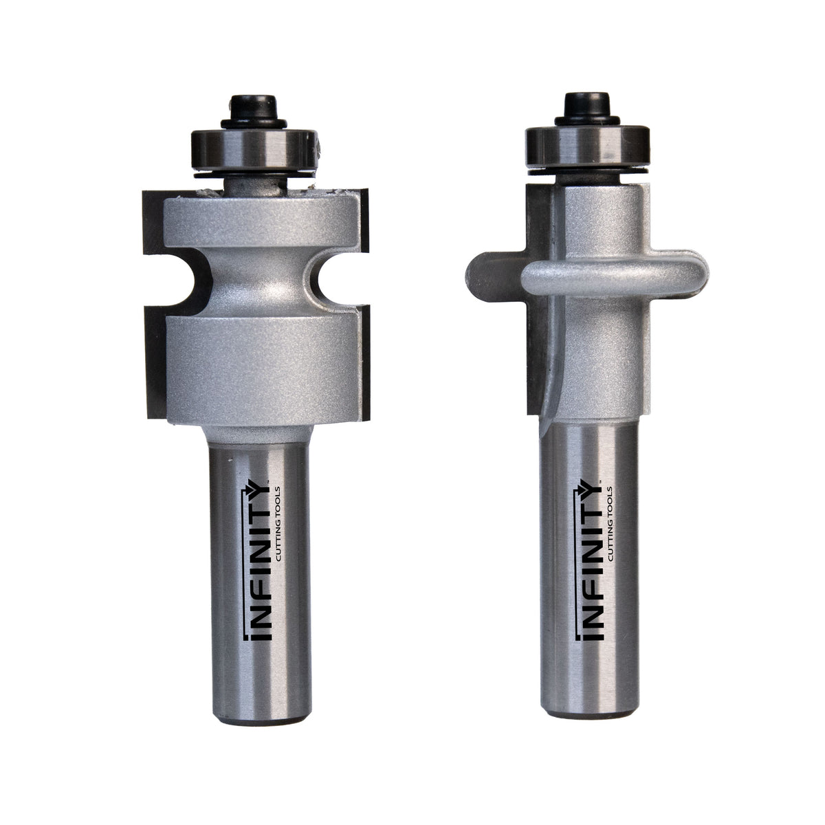 2-Pc. flooring tongue and groove router bit set on a white background.