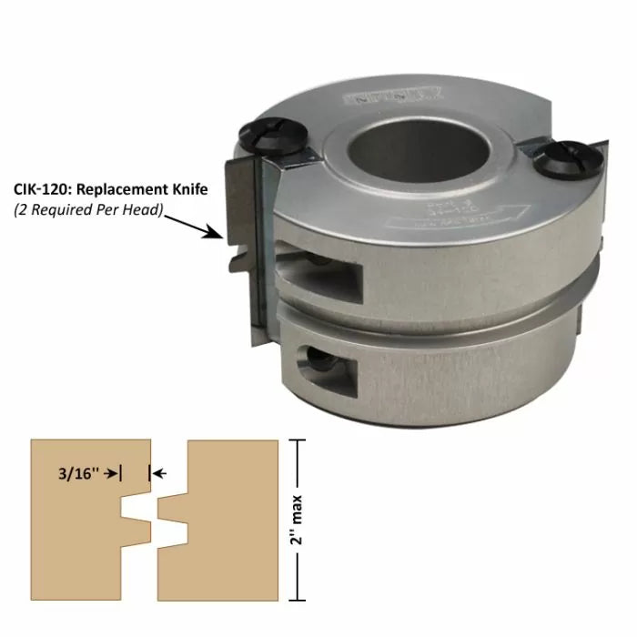 Infinity Tools Insert Pro Reverse Glue Joint Shaper Cutter, 1-1/4" Bore