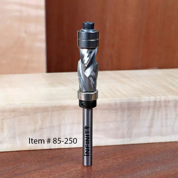 Infinity Tools 1/4" Shank Solid Carbide Compression Double Bearing Pattern Router Bit