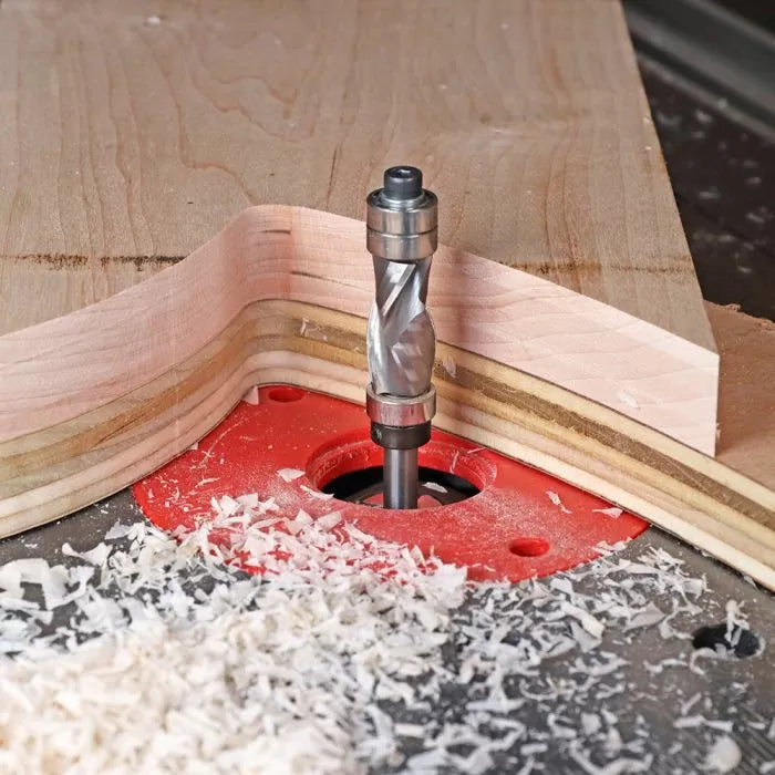 Infinity Tools 1/4" Shank Solid Carbide Compression Double Bearing Pattern Router Bit