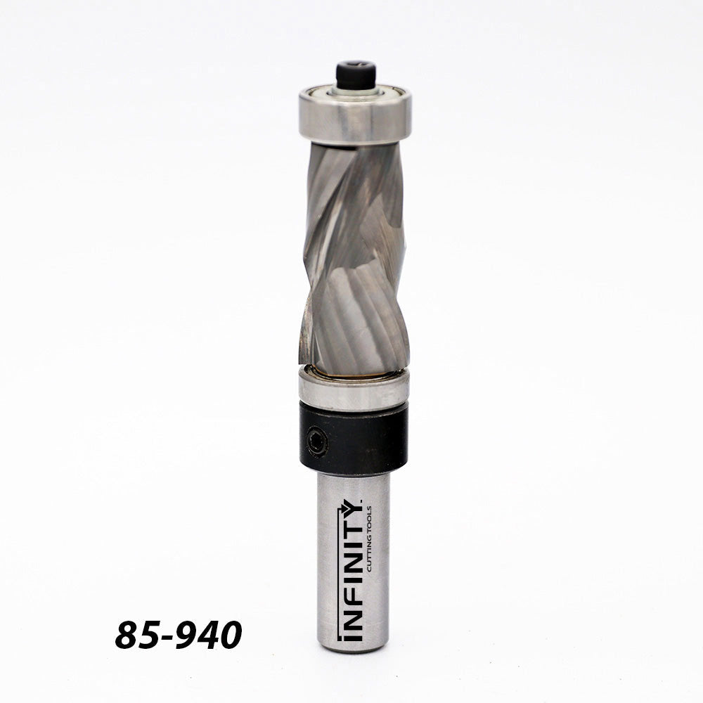 Infinity Tools 2-Pc. Solid Carbide Compression Double Bearing Pattern Router Bit Set