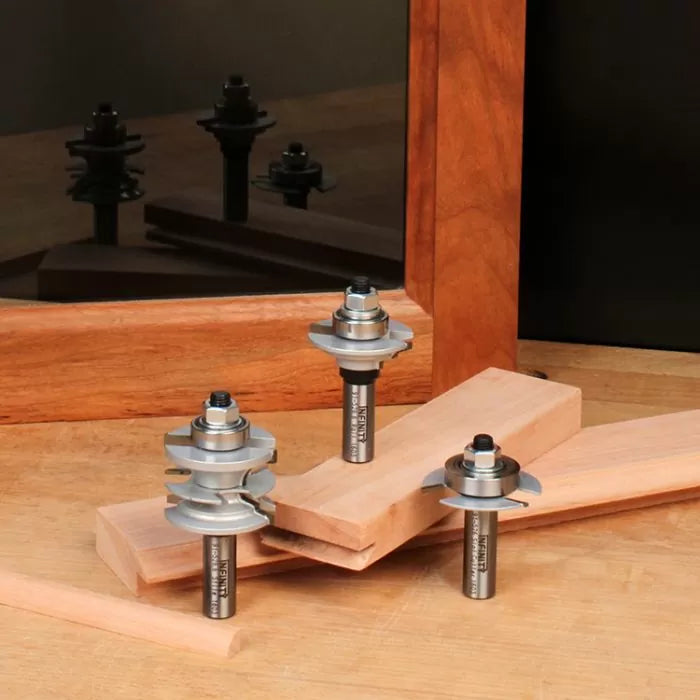 3-Pc. Ultimate Glass Door Making Router Bit Set – Infinity Cutting