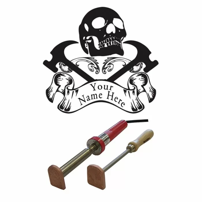 "Skull & Cross Hammers" Branding Iron