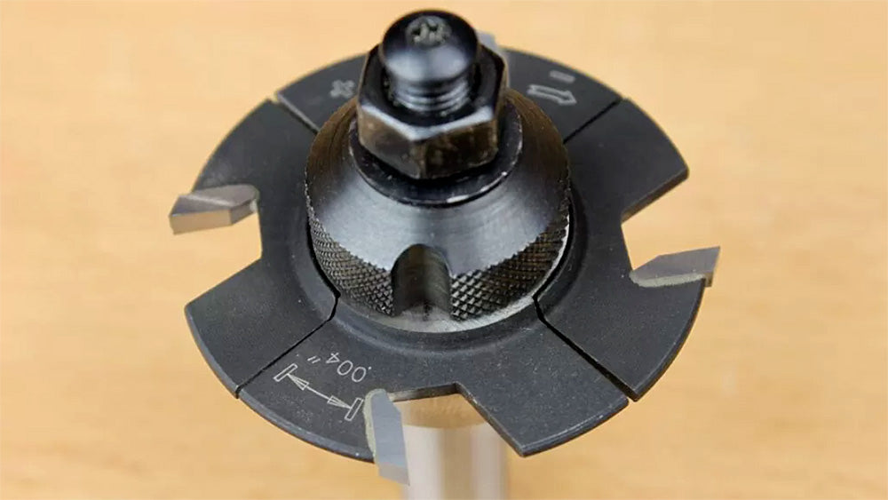 Router bit on a wooden surface