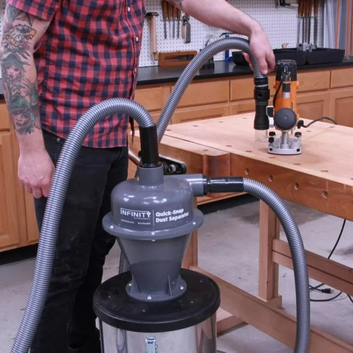 Infinity Tools Quick-Snap Dust Separator With 16' Hose And 4-Pc Adaptor Kit