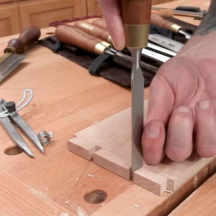 Cinceles de banco Narex Wood Line Plus, tamaños imperiales reales