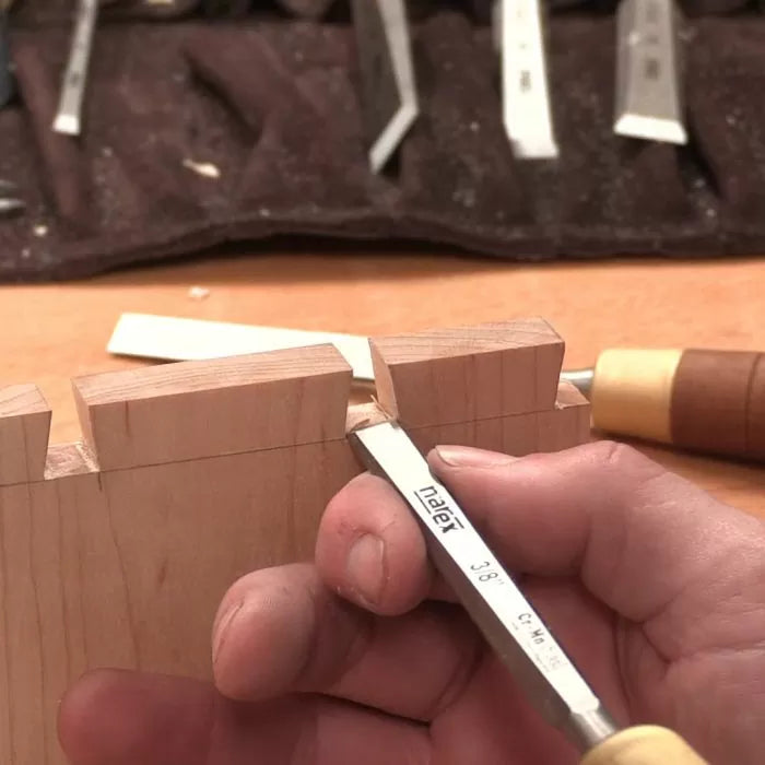 Cinceles de banco Narex Wood Line Plus, tamaños imperiales reales