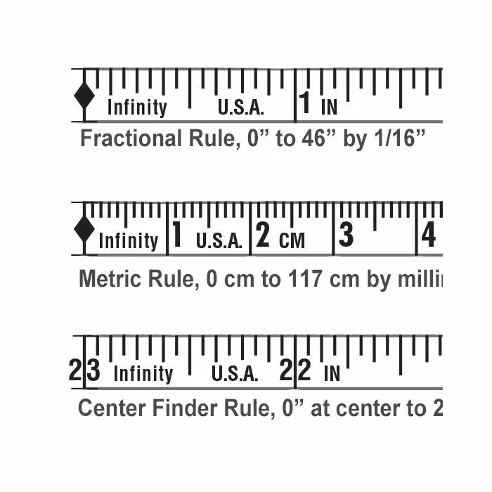 Fractional Rule for 46" Straight Edge, self-adhesive