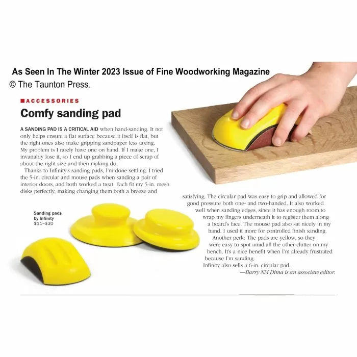 Infinity Tools Hook & Loop Foam Hand Sanding Pads